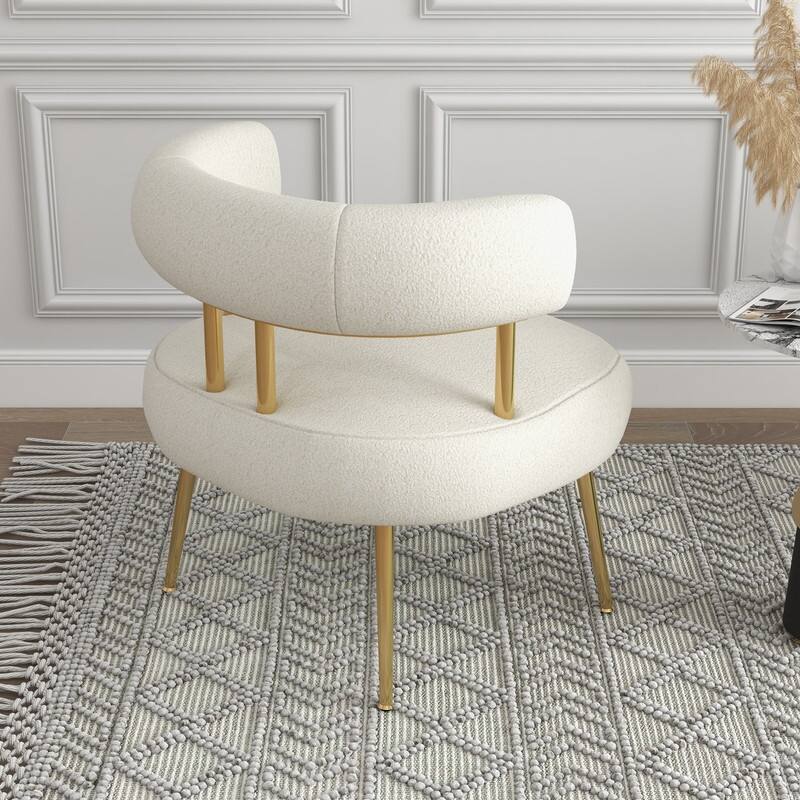 SEYNAR Mid Century Velvet Accent Chair with Golden Legs, Set of 2