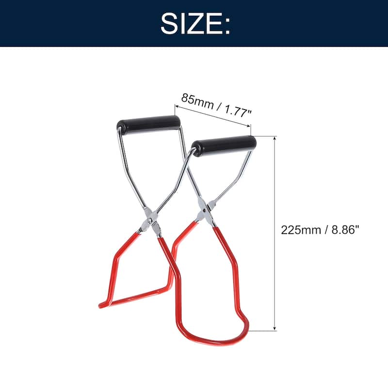 Canning Jar Lifter Tongs, Jar Lifter with Rubber Grips Handle - Red