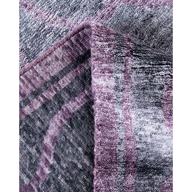 Modern One-of-a-Kind Hand-Knotted Area Rug, Gray - 7' 10" x 10' 1"