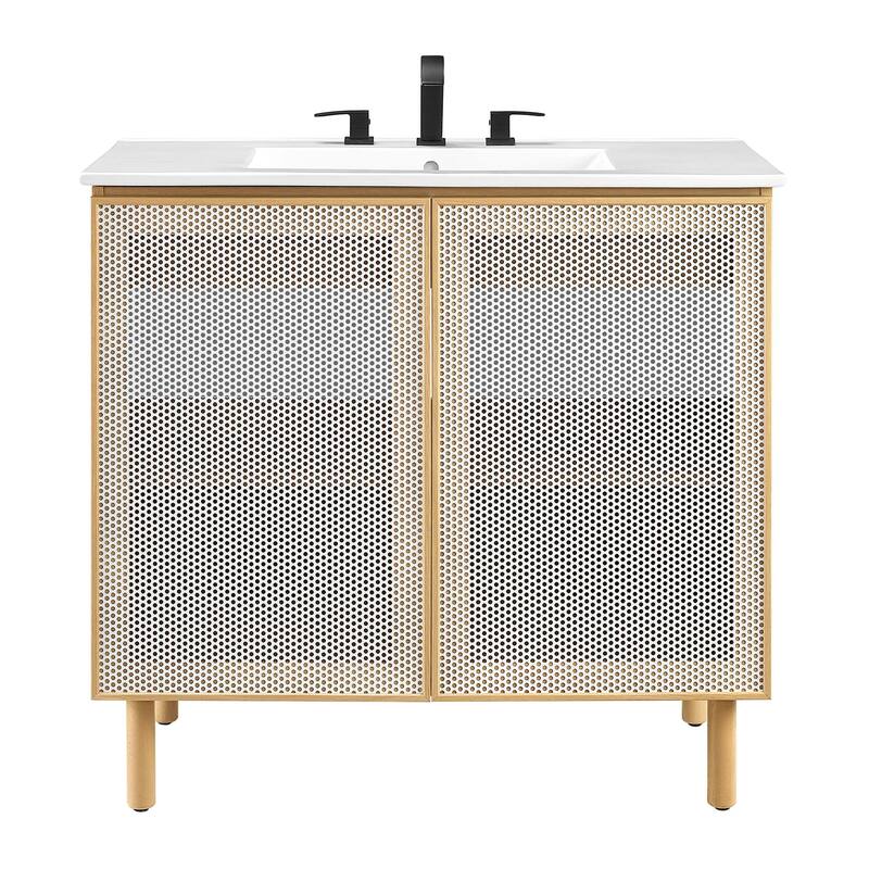 Calla 36" Perforated Metal Bathroom Vanity