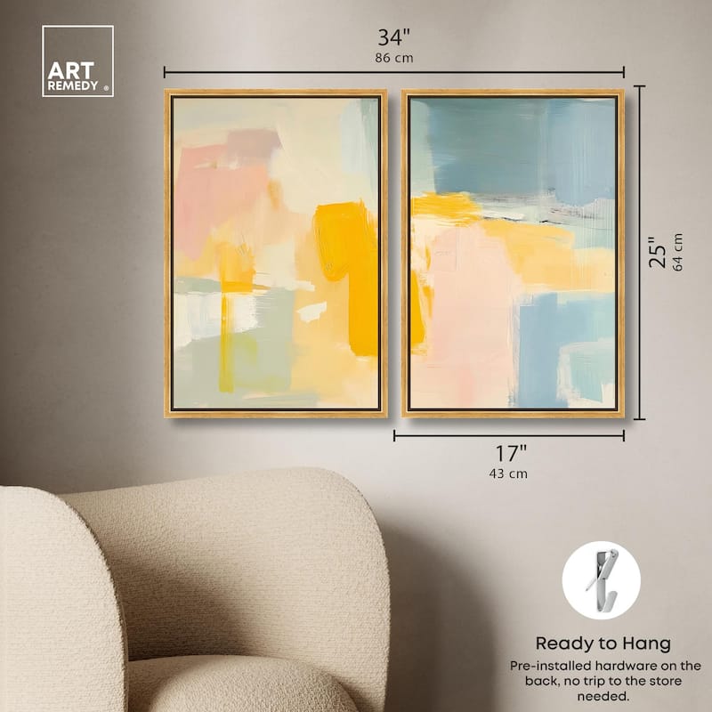 Ocean of Suns II Canvas Set of 2 by Art Remedy