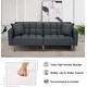 preview thumbnail 21 of 22, Convertible Futon Sofa Bed with Two Pillows, Modern Upholstered Sleeper Sofa Couch with 3 Adjustable Backrests