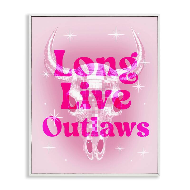 Stupell Glam Long Live Outlaws Framed Giclee Art Design By Lil' Rue - 24 x 30 - White