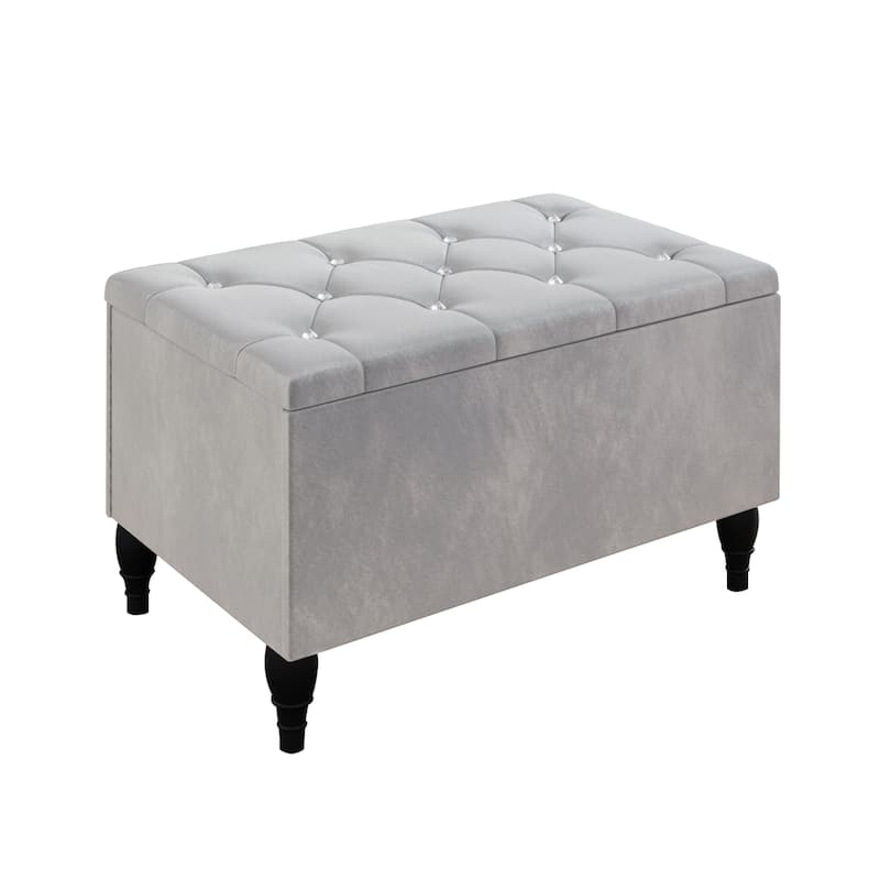 CraftPorch 2 Piece Bedroom Bench Set Velvet Wingback Upholstered Bed