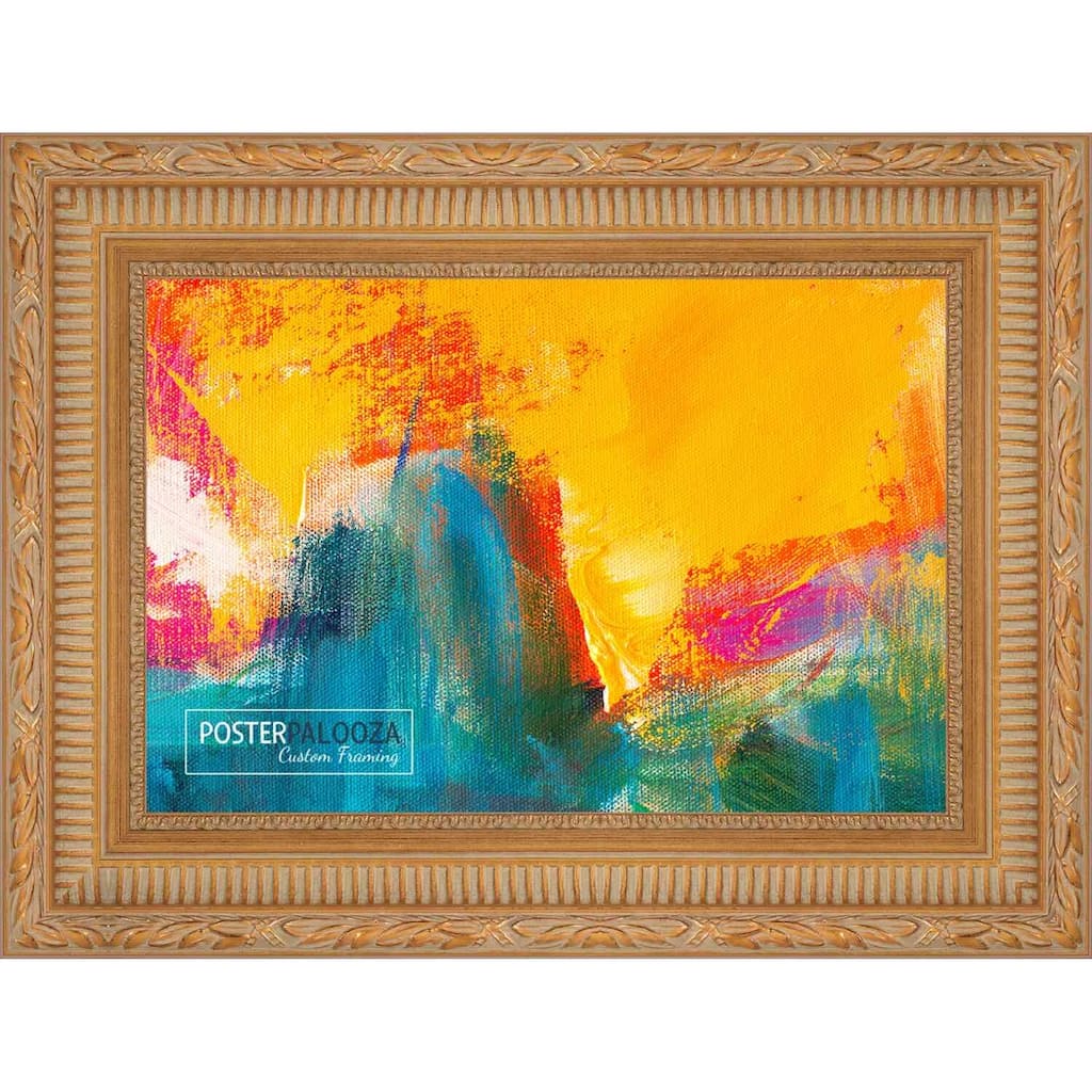 15x12 Ornate Gold Complete Wood Picture Frame with UV Acrylic, Foam Board Backing, & Hardware