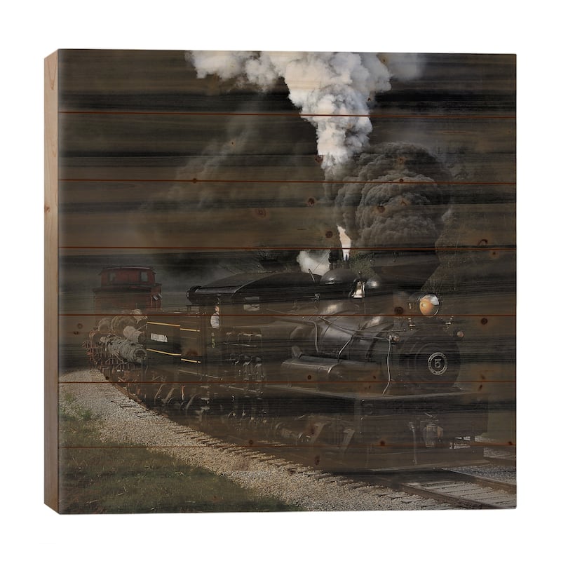 Blow That Whistle Print On Wood by Chuck Gordon - Multi-Color - 26x26x1.5