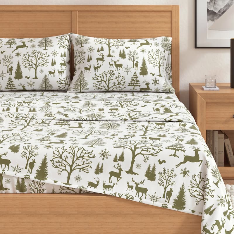 Linery & Co. Winter Turkish Cotton Double-Brushed Flannel Bed Sheet Set