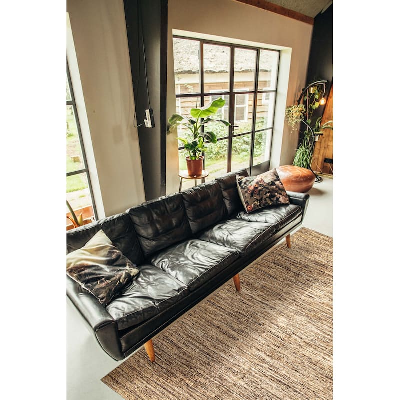 ECARPETGALLERY Flat-Weave Natural Beige Wool Tapestry Kilim - 4'10 x 6'9
