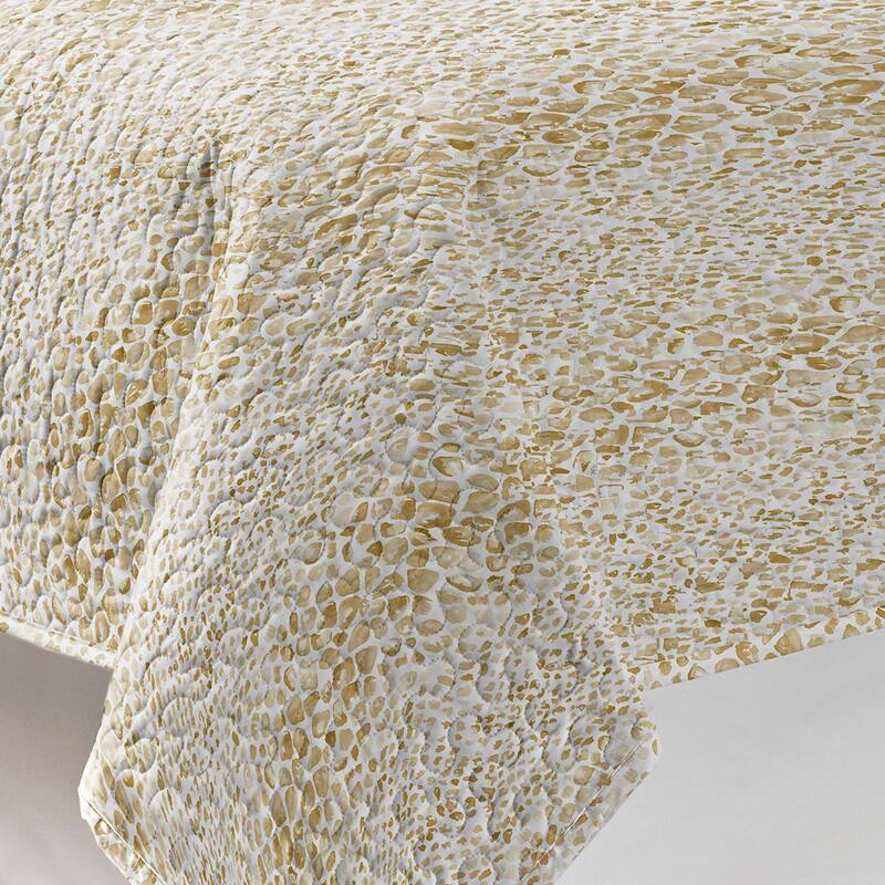 Pointehaven Percale Cotton Oversized Printed Scroll Design Quilt Set