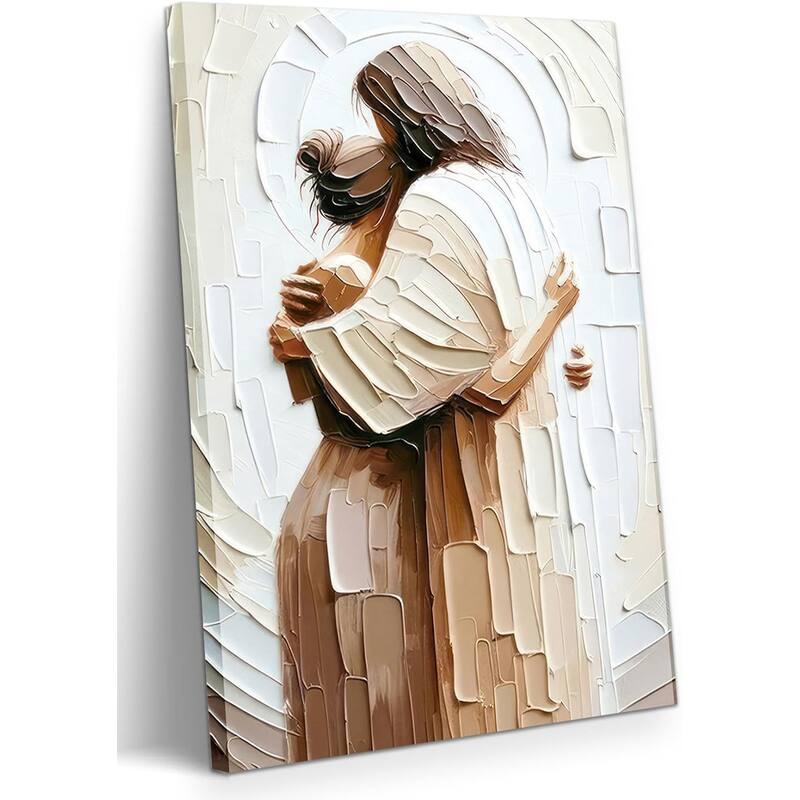 Jesus Embracing Woman Canvas Wall Art - 12 x 16