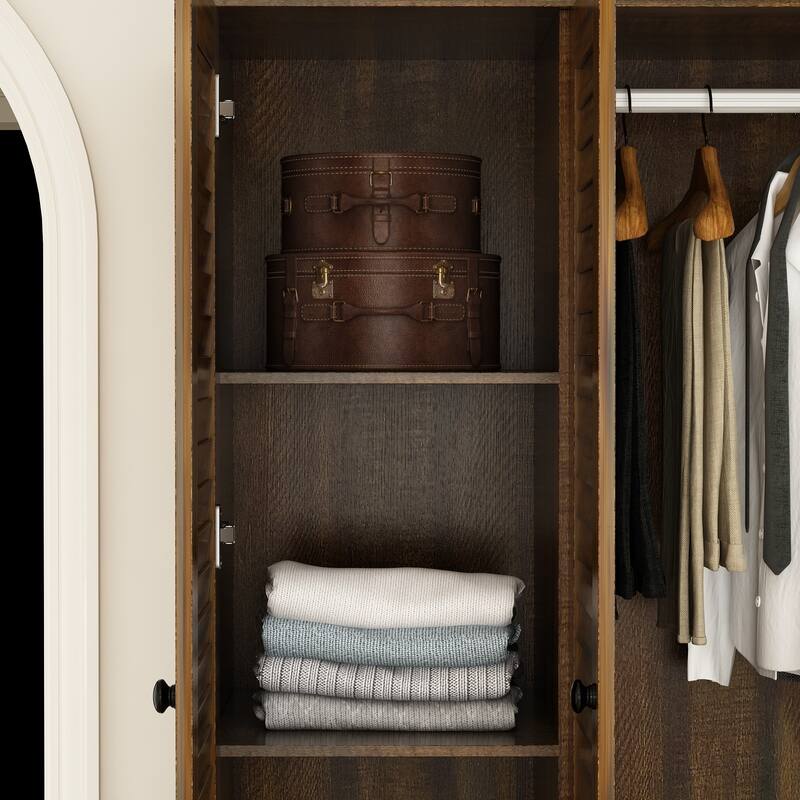 Contemporary Modern Freestanding Wardrobe Armoire Closet, 70", White