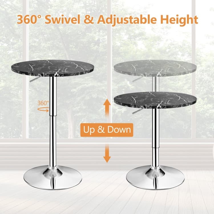 Round Height Adjustable Bistro Bar Table - 24" x 24" x (28-36)" (L x W x H)