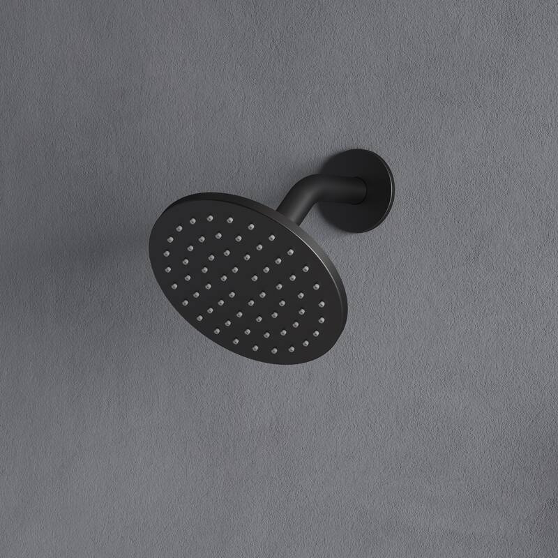 4-Functions Thermostatic Shower System, Wall Mount Shower Faucet Set 12" & 6" Dual Shower Head with 6 Body Jets