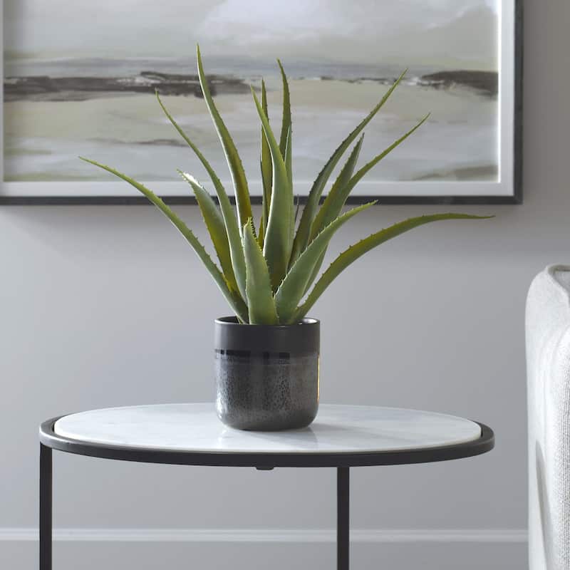 Uttermost 60204 Tucson 19" Tall Ceramic Faux Flora Planter - Matte Glass