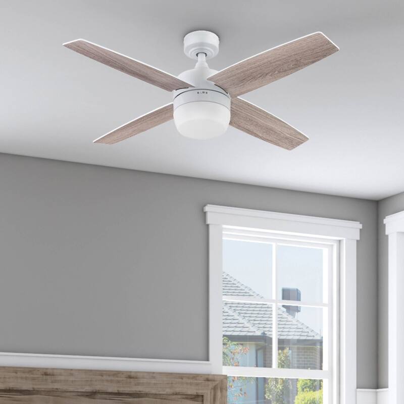 44" Prominence Home Atlas Pewter Modern Indoor LED Ceiling Fan with Light and Remote Control