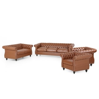 Christopher Knight Home Silverdale Traditional Chesterfield 4 Piece Living Room Set