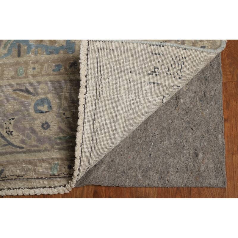 Floral Tabriz Persian Area Rug Hand-Knotted Blue Wool Carpet - 9'10"x 12'10"
