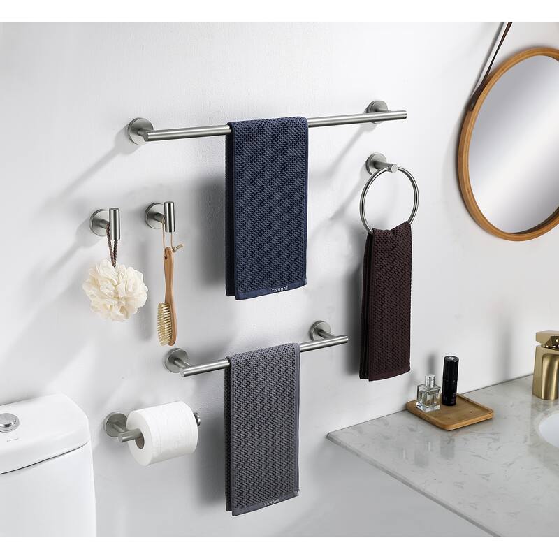6-Piece Bath Hardware Set in Stainless Steel