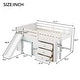 preview thumbnail 3 of 11, Wood Full Size Low Loft Bed Modern Kids Bedrooms Bed Frame with Slide, Three Storage Drawers and Two Doors for Boys, Girls