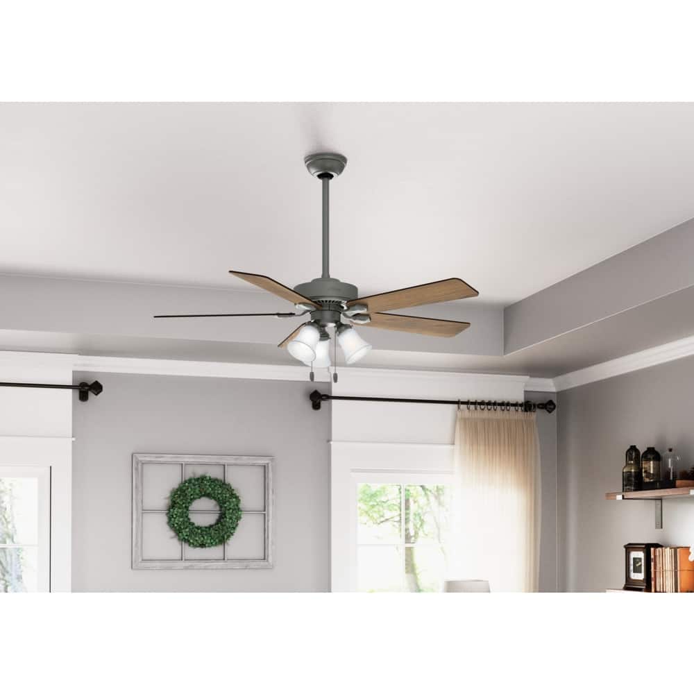 Hunter 52" Swanson Ceiling Fan w/ 3-Light LED Light Kit and Pull Chains - Transitional, Traditional