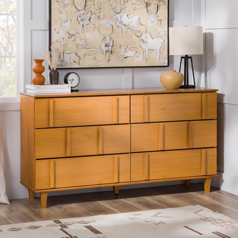 Middlebrook Mid-Century Modern Detailed Solid Wood Dresser