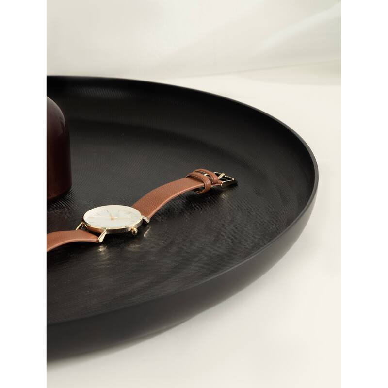 Kate and Laurel Stovring Round Metal Tray - 16" Diameter