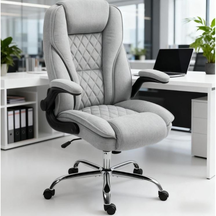 High-Back Office Chair, Adjustable Ergonomic Design for Home & Office