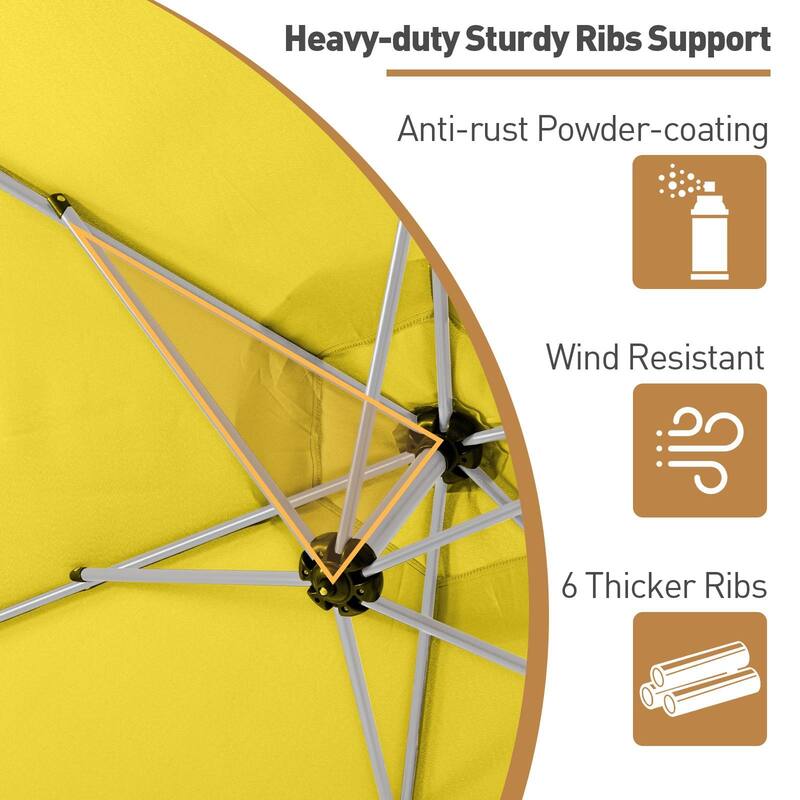 COSIEST 9 x 11.5 ft Cantilever Hanging Outdoor Umbrella w/360-degree Rotation