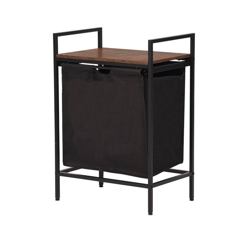 Homy Casa Laundry Hamper with Removable Fabric Bin & Wood Top