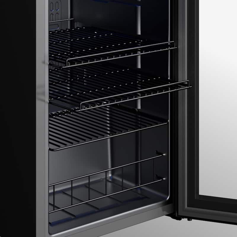 Yeego 2.2 Cu.Ft Beverage Refrigerator, Glass Door Mini Fridge with LED Light, Quiet Cooling, Adjustable Shelves