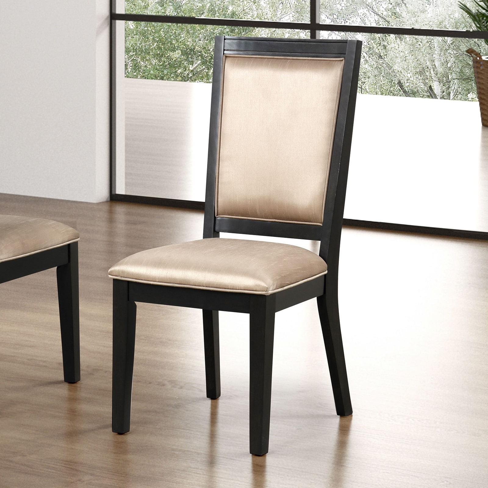 Espresso Set Of 2pc Dining Chairs, Contemporary Style