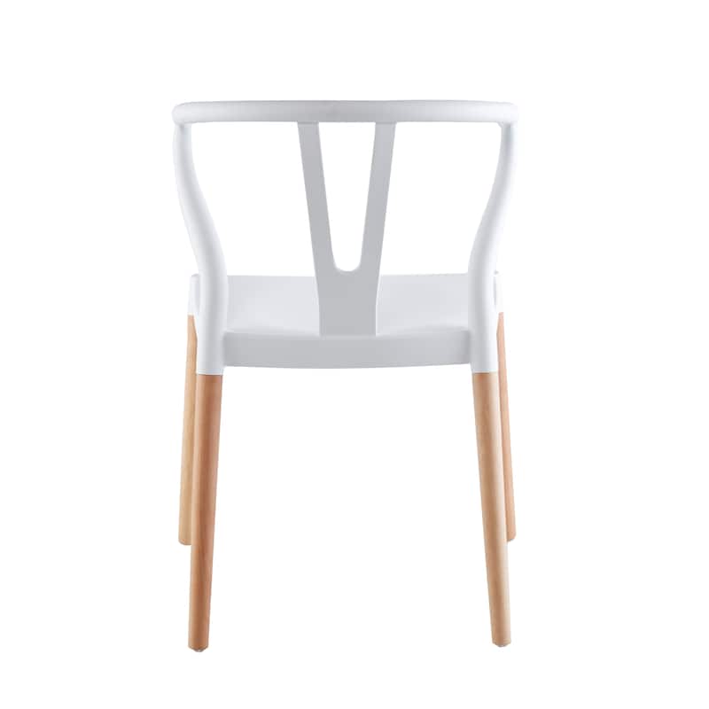 Porthos Home Lyra Plastic Dining Chairs with Beechwood Legs, Set of 2