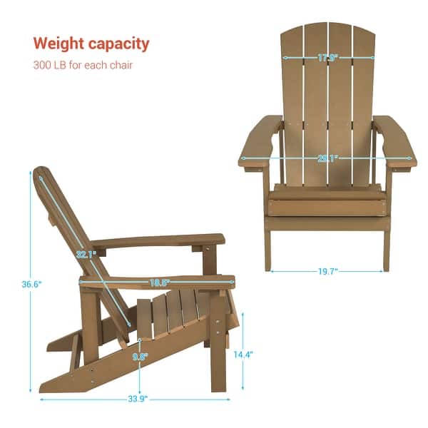 dimension image slide 1 of 18, BONOSUKI Patio Adirondack Chair w/Cupholder,Weather Resistant-Set of 4
