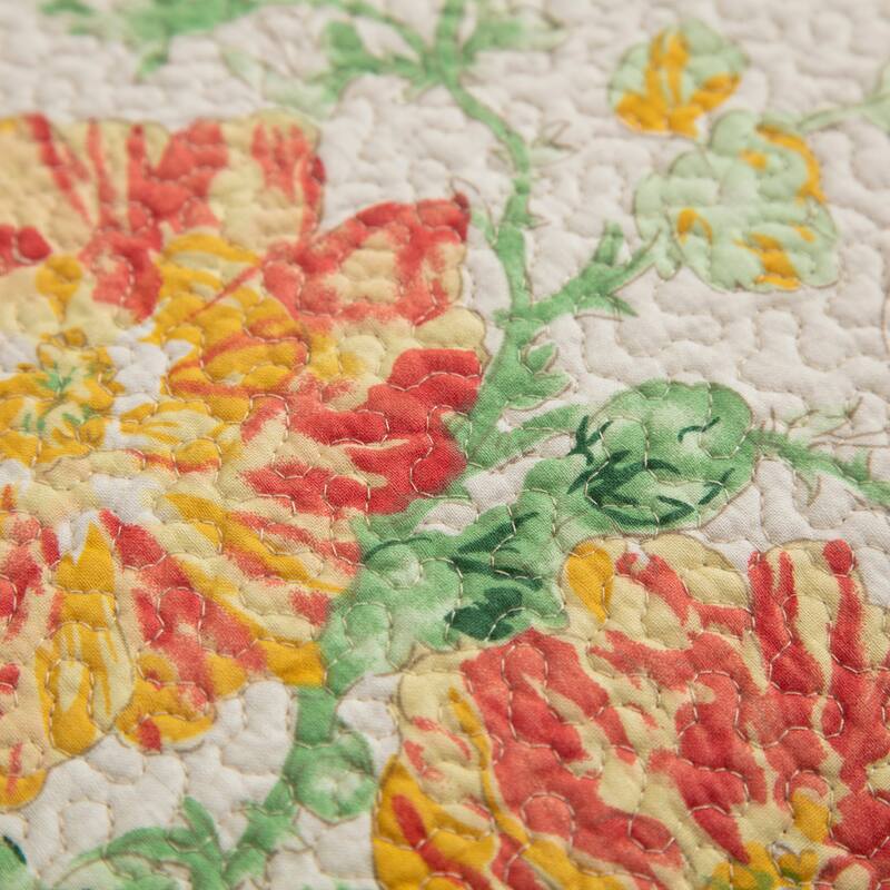 S&S Dreamland Floral Reversible 3 Piece Cotton Quilt Set