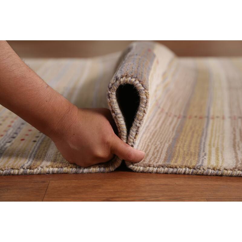 Hand Knotted Oriental 100% Wool Carpet Tribal Animal Pictorial Multi-Colored Gabbeh Area Rug - 7' 8'' X 5' 4''