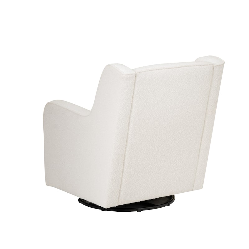 Dolly White Sherpa or Brown Velvet Swivel Rocker Accent Chair