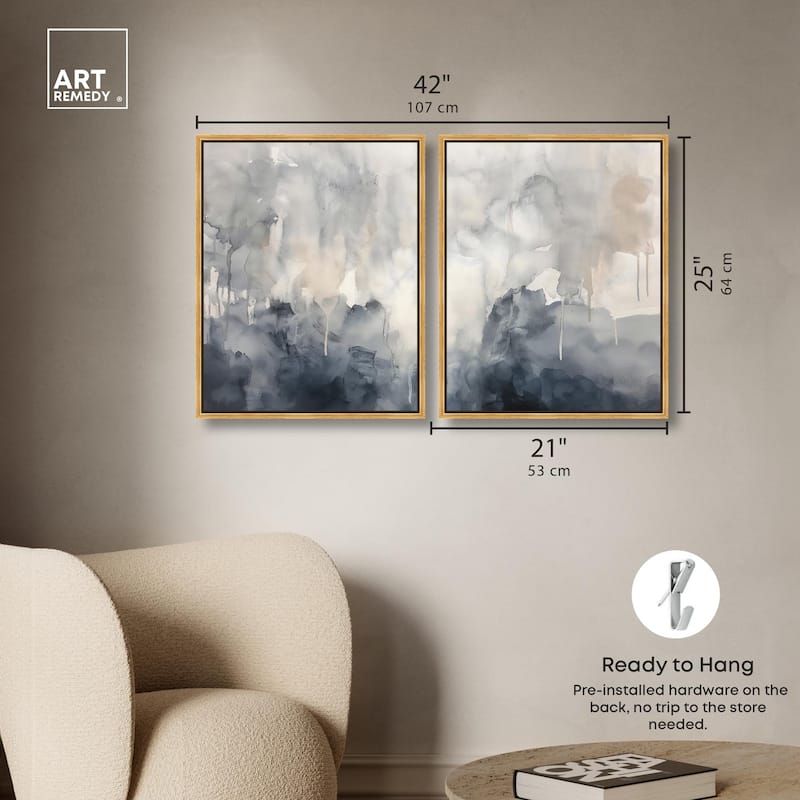 Muted Ocean Hues Canvas Set of 2 by Art Remedy