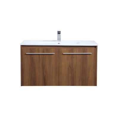 Elegant Lighting VF44036 Rasina 36" Wall Mounted Single Basin Vanity