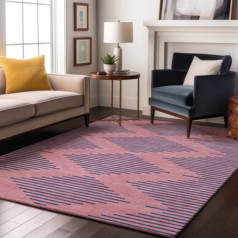 Premium Washable Super Soft Global Stripes Mayfield Rug - Pink - 10' x 14'