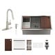 preview thumbnail 40 of 46, Nano Brushed Stainless Steel Undermount Workstation Kitchen Sink with Touchless Pull-Down Kitchen Faucet and Accessories 30 x 19 x 10 - 30" Sink + 2-Spray Brushed Nickel Pull-Down Faucet