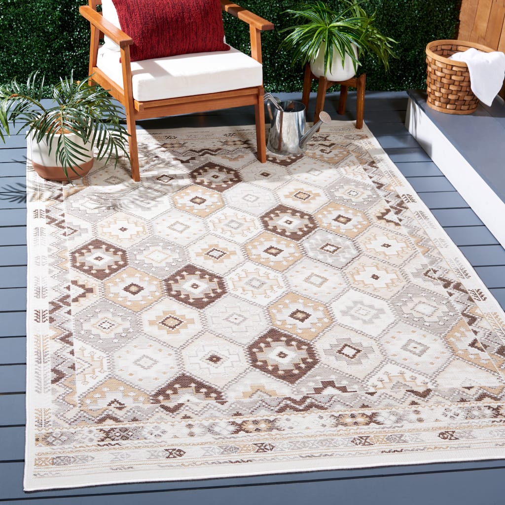 SAFAVIEH Sunrise Kath Indoor/Outdoor Waterproof Rug - 4' x 5'7"