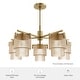 preview thumbnail 4 of 9, Hunter + Jasmine Roth Ontario Clear Ribbed Glass 5-Light Chandelier - Transitional, Glam