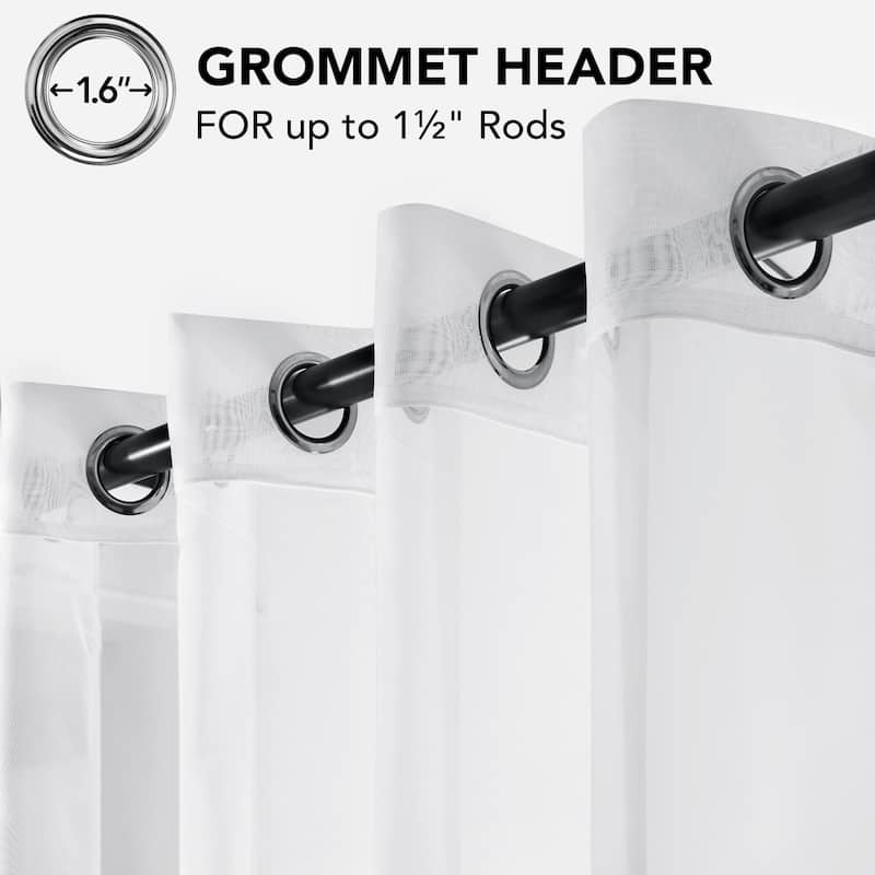 Grommet Sheer Curtain for Living Room 2 Panels