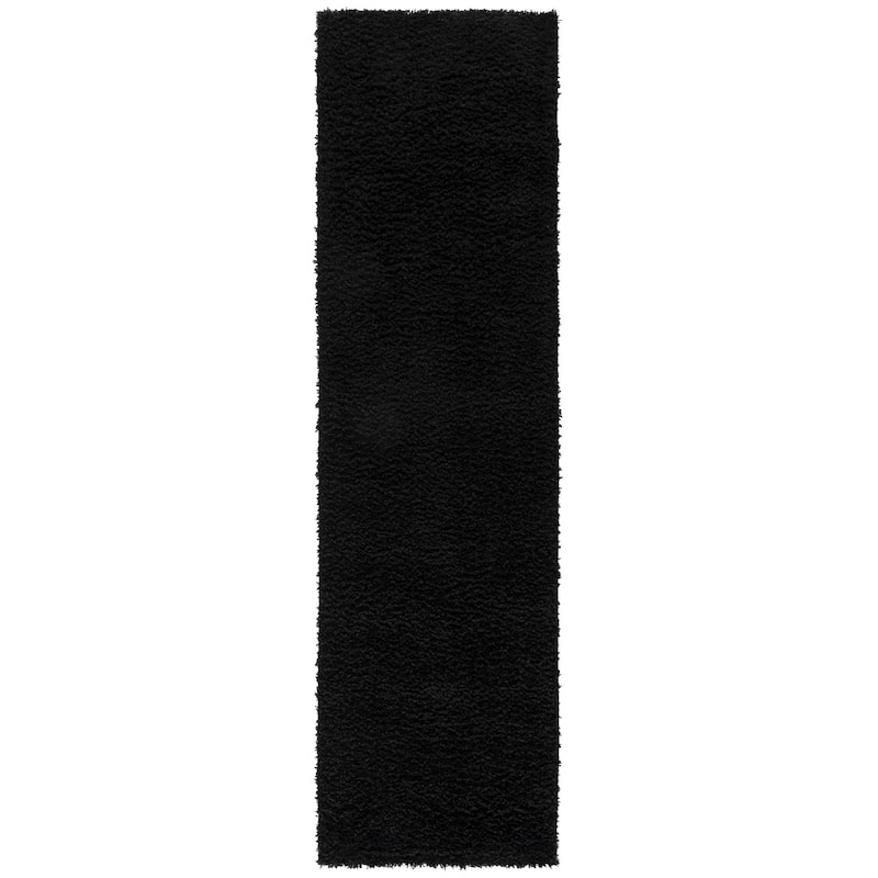 SAFAVIEH Atlantis Shag Aziza Casual Rug - Black - 2'2" x 8' Runner