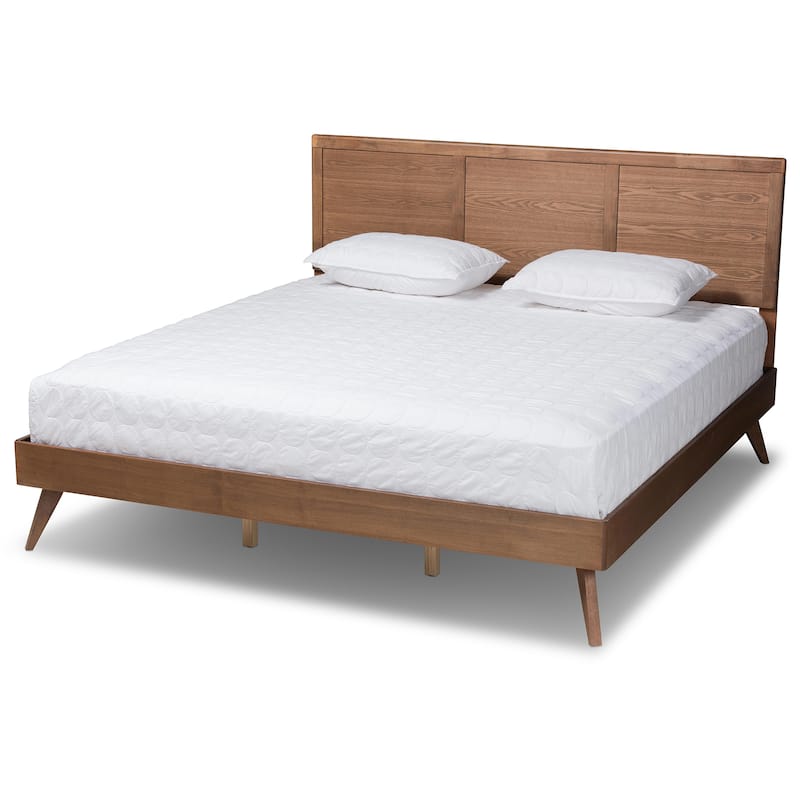 Carson Carrington Ulvsta Mid-century Walnut Wood Platform Bed - King