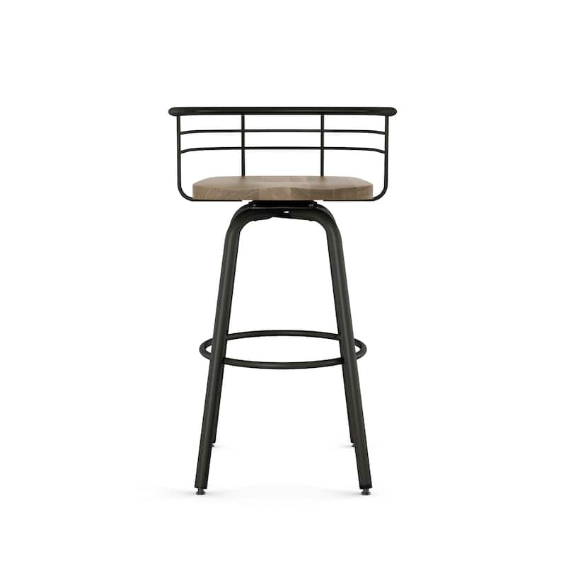 Amisco Brisk Swivel Counter Stool with Distressed Wood Seat