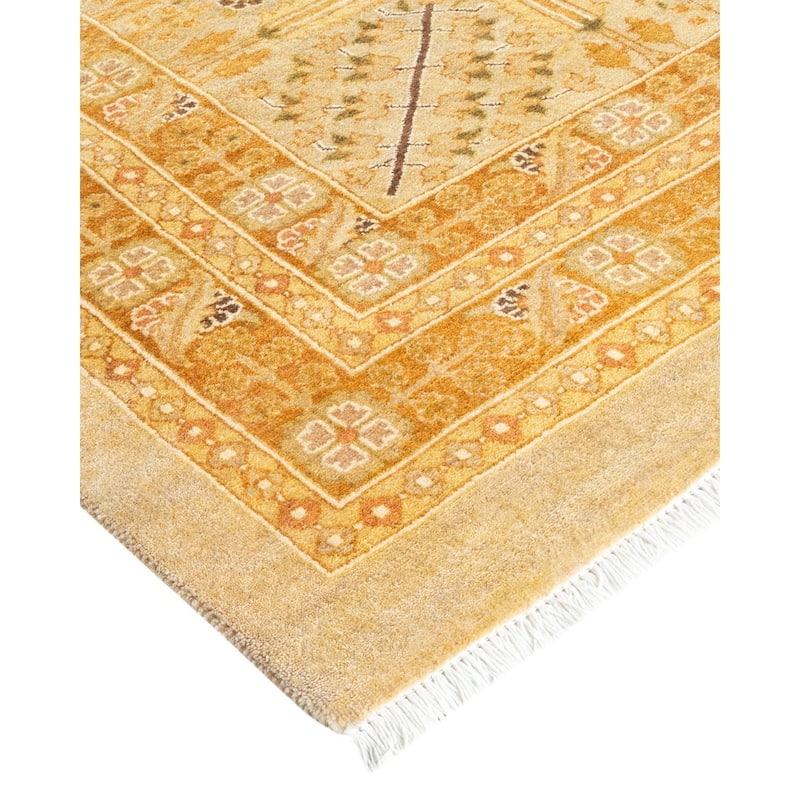 Overton Handknotted Wool Vintage Inspired Traditional Mogul Ivory Area Rug - 18' 2" x 12' 4"