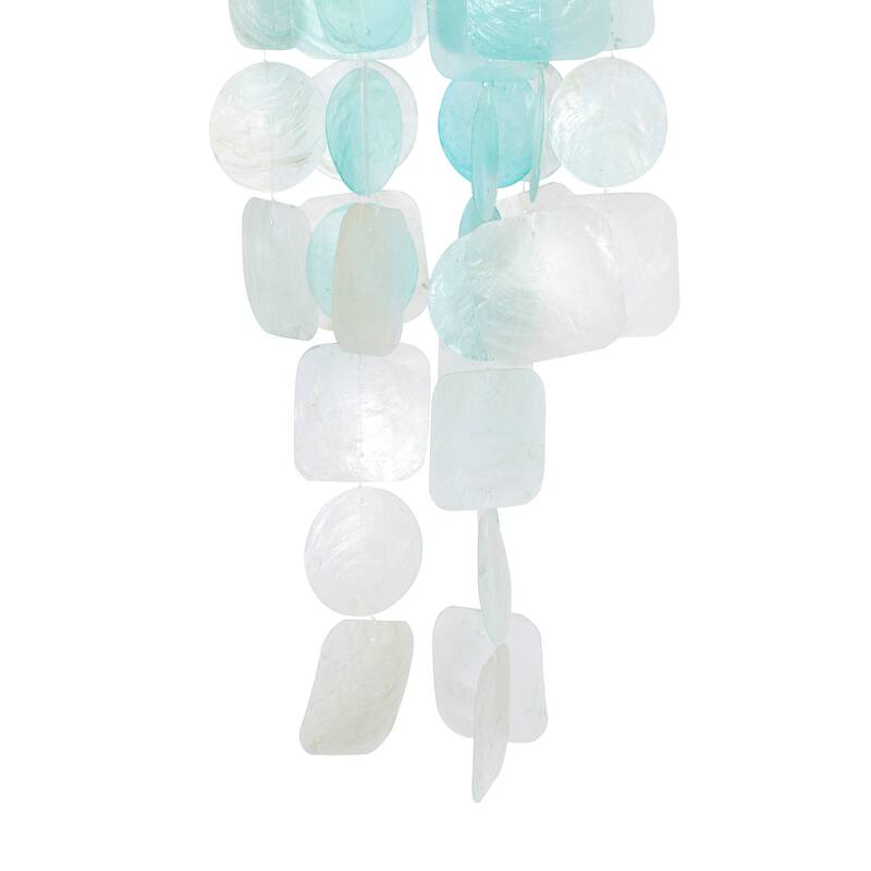 Teal Capiz Shell Waterfall Windchime
