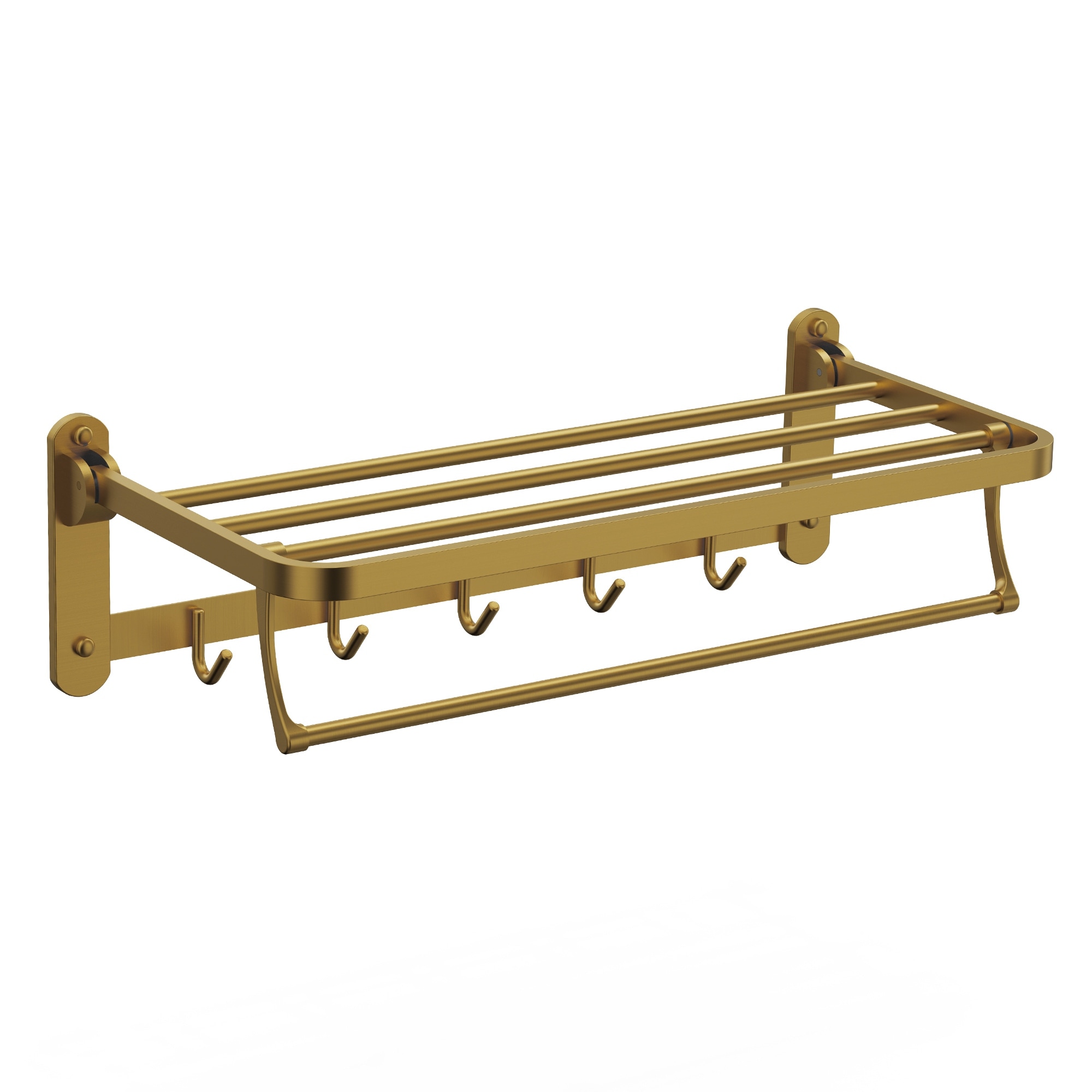 GRANDJOY Stainless Steel Swing-Arm Double Towel Rack with Robe Hook