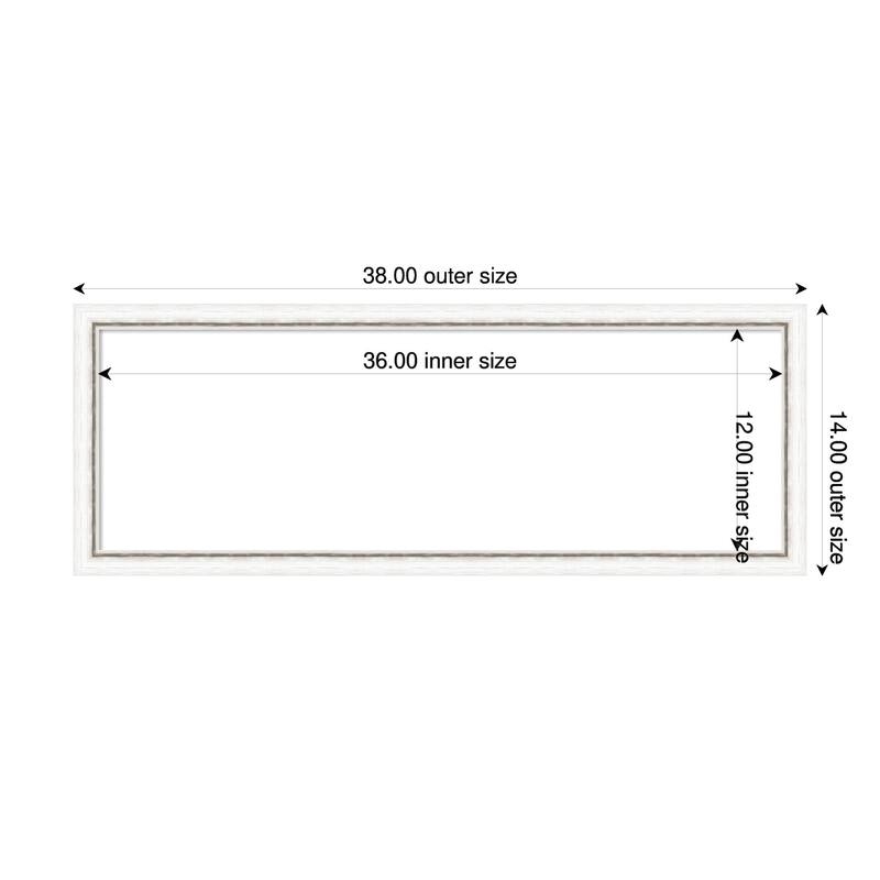 Amanti Art Morgan White Blue Framed Dry Erase Magnetic Board - 38 x 14 in - Morgan White Silver